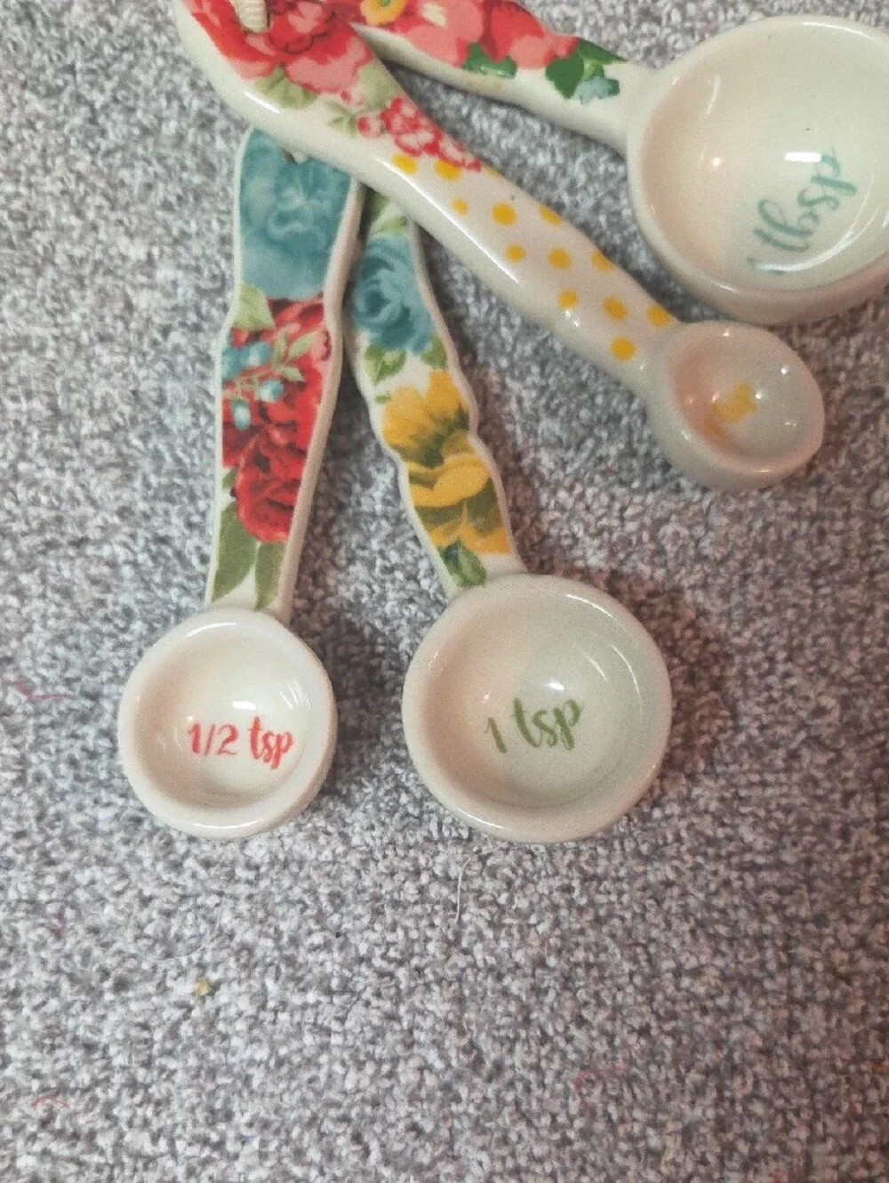 Pioneer Women Floral Ceramic Measuring Spoon Set